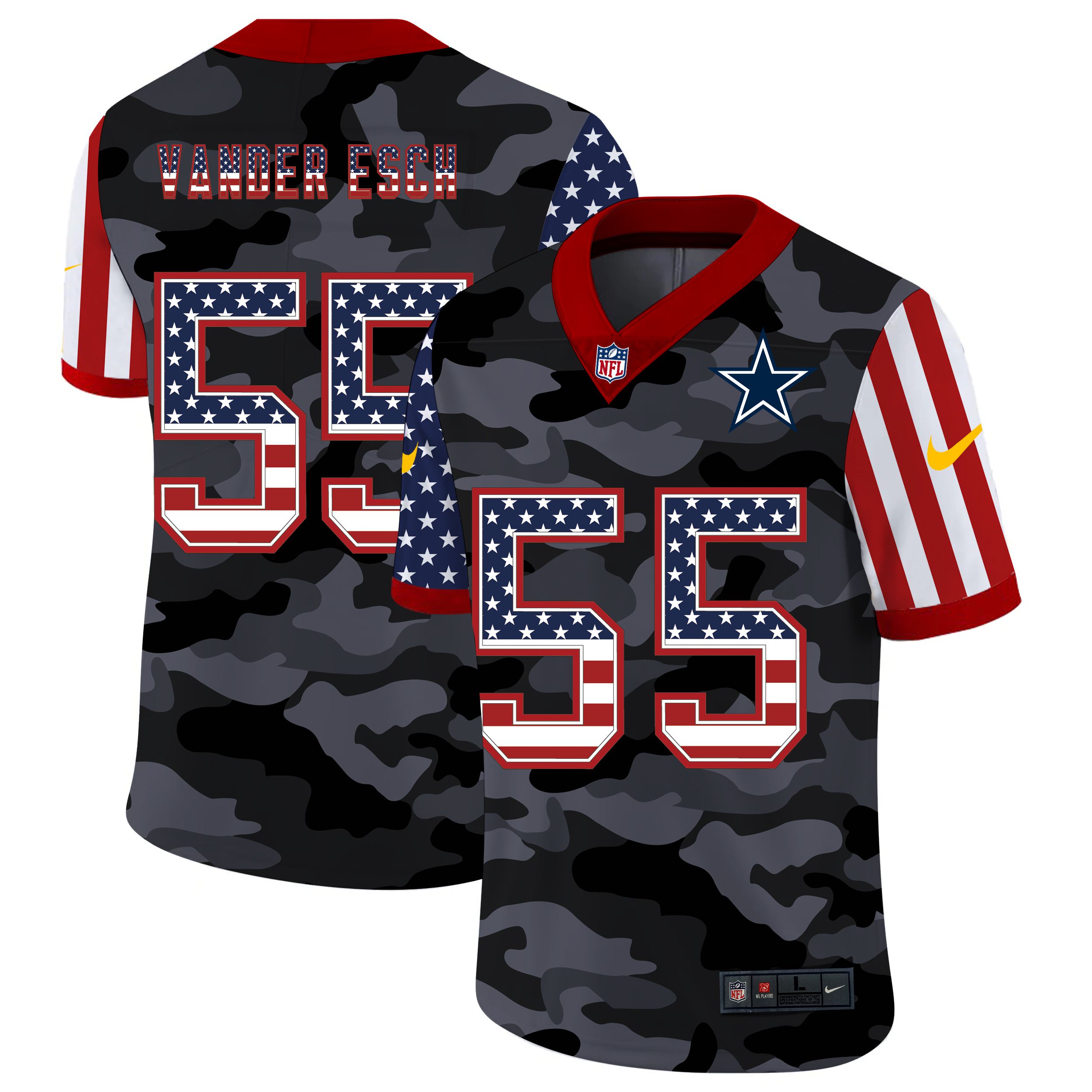 Men Dallas cowboys #55 Vander esch 2020 Nike USA Camo Salute to Service Limited NFL Jerseys